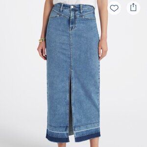 Vigoss Lola Slit Front Denim Maxi Skirt with Release Hem Size 10 ( Stitch Fix )